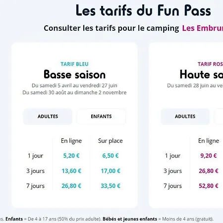 Lesmobilhomesduferret - Les Embruns - Mobil-homes De Particuliers, Funpass Activites Non Inclus Campsite